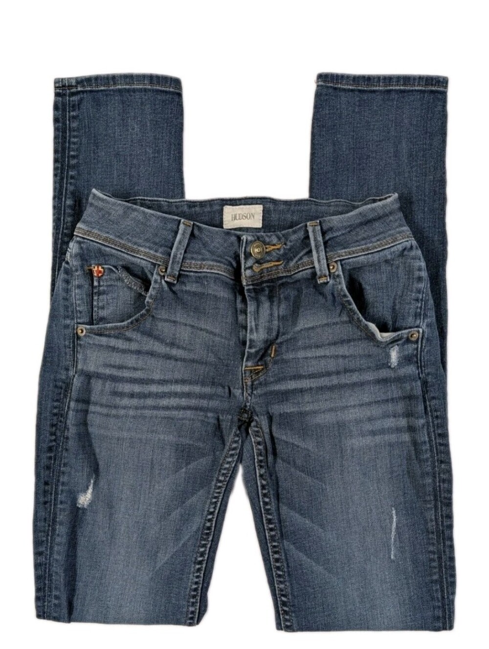 Hudson Womens 24 Collin Flap Pocket Skinny Jeans NW422ZBA Blue Stretch Denim